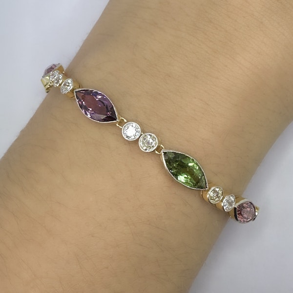Antique Multi Gem & Diamond Bracelet - Saddingtons Jewellery Stand 375 - image 1