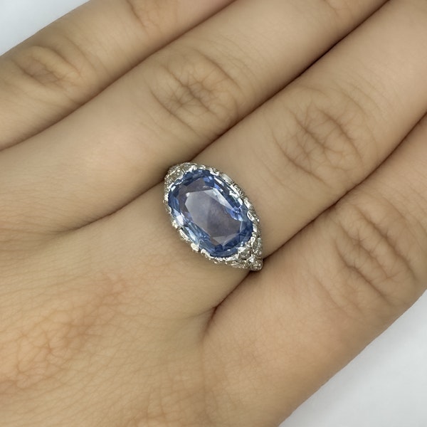 Antique 4ct Sapphire And Diamond Ring. Saddingtons Jewellery Stand 375 - image 3