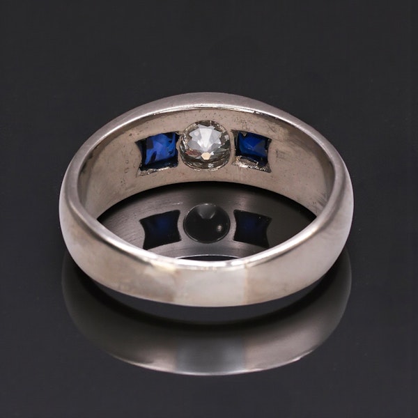 Art Deco Diamond Sapphire Platinum Ring at Deco&Vintage Ltd - image 6