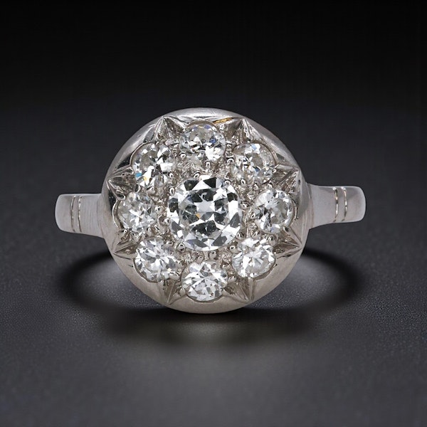 Art Deco French Diamond Platinum Ring - image 3