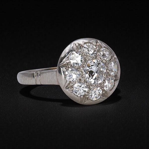 Art Deco French Diamond Platinum Ring - image 4