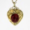Victorian Cabochon Garnet Heart Pendant - Saddingtons Jewellery Stand 375 - image 1