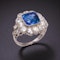 Lovely Art Deco French Diamond Sapphire Platinum Ring at Deco&Vintage Ltd - image 2