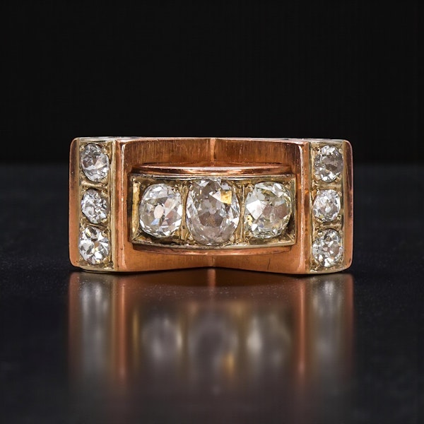 Art Deco Diamond 14ct Gold Ring at Deco&Vintage Ltd - image 4
