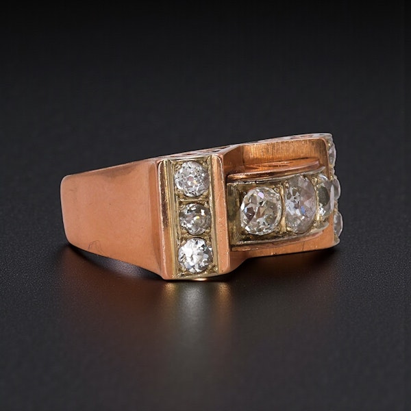 Art Deco Diamond 14ct Gold Ring at Deco&Vintage Ltd - image 5