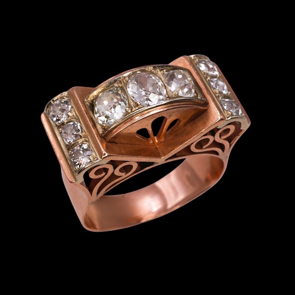 Art Deco Diamond 14ct Gold Ring at Deco&Vintage Ltd - image 3