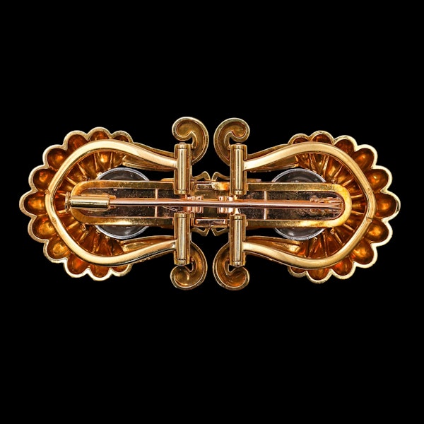 Beautiful Art Deco French Diamond Double-clip Brooch at Deco&Vintage Ltd - image 3