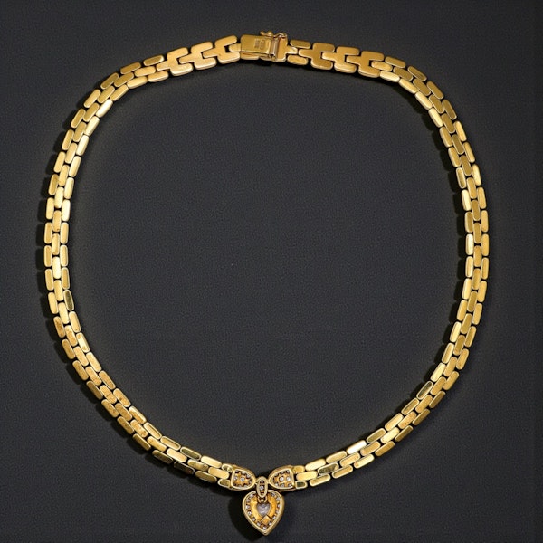 Contemporary Diamond 18ct Gold Necklace at Deco&Vintage Ltd - image 2