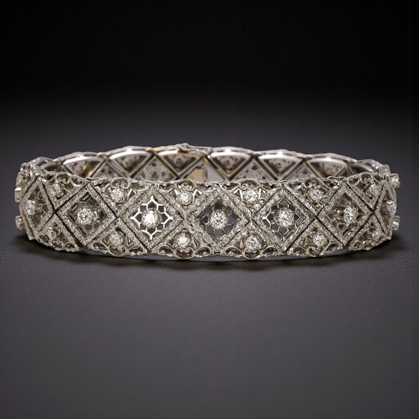 Vintage Diamond 18ct White Gold Bracelet at Deco&Vintage Ltd - image 2
