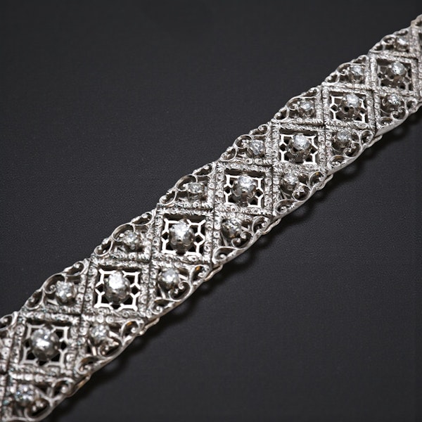 Vintage Diamond 18ct White Gold Bracelet at Deco&Vintage Ltd - image 3