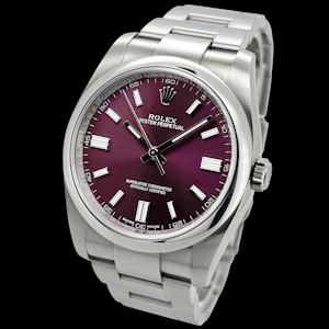 ROLEX OYSTER PERPETUAL 36 FULL SET UK WATCH LAST PRODUCTION 116000 RED GRAPE
