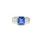 3.22ct Sapphire & baguette diamond Ring 18k white gold - image 1