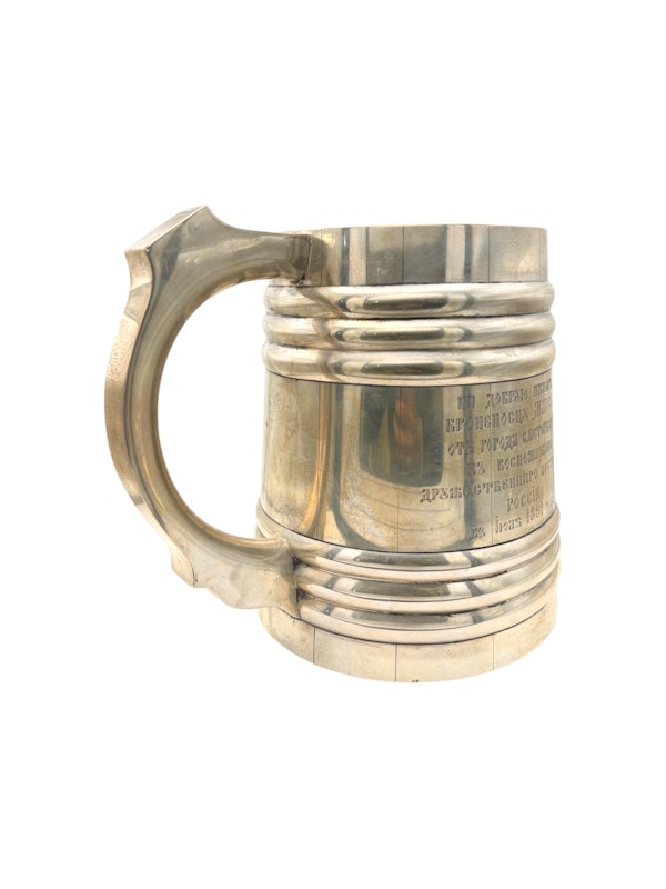 Russian silver and enamel tankard, St Petersburg, 1891 by Grachev. - image 4