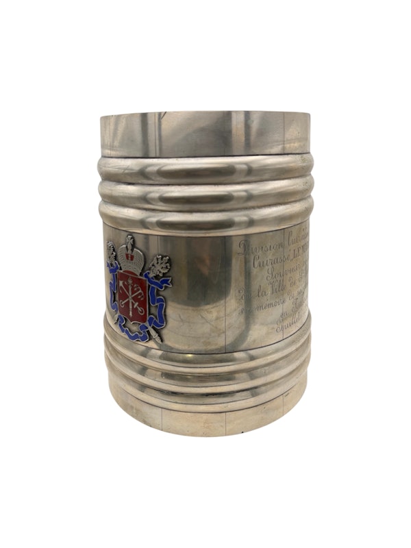 Russian silver and enamel tankard, St Petersburg, 1891 by Grachev. - image 6