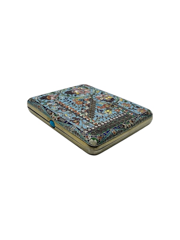 Russian silver gilt and pictorial and shaded enamel cigarette case, Moscow, c.1918-1928. - image 1