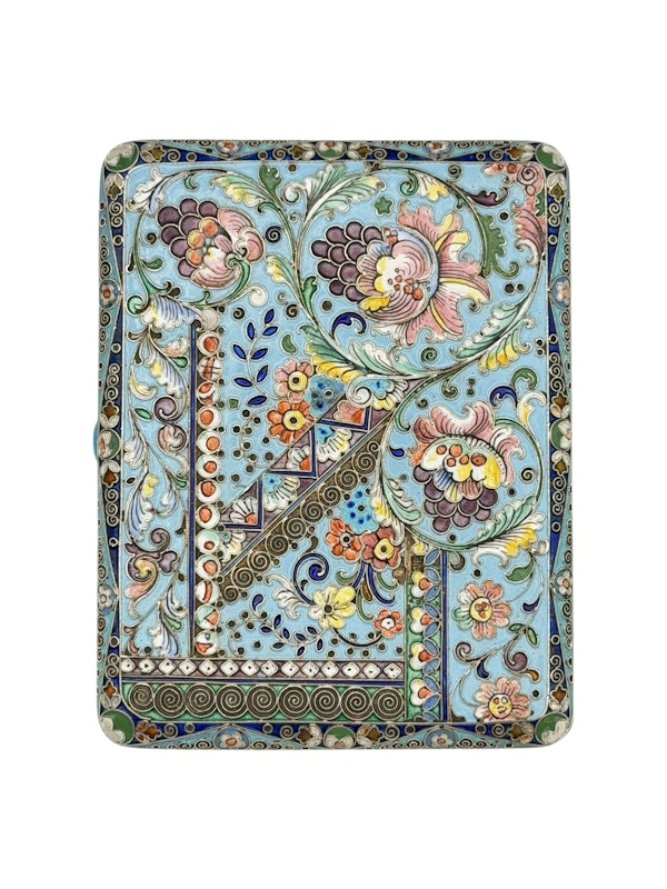 Russian silver gilt and pictorial and shaded enamel cigarette case, Moscow, c.1918-1928. - image 8