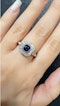 Art Deco Inspired Sapphire & diamond cluster ring 18k white gold - image 2