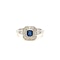 Art Deco Inspired Sapphire & diamond cluster ring 18k white gold - image 1
