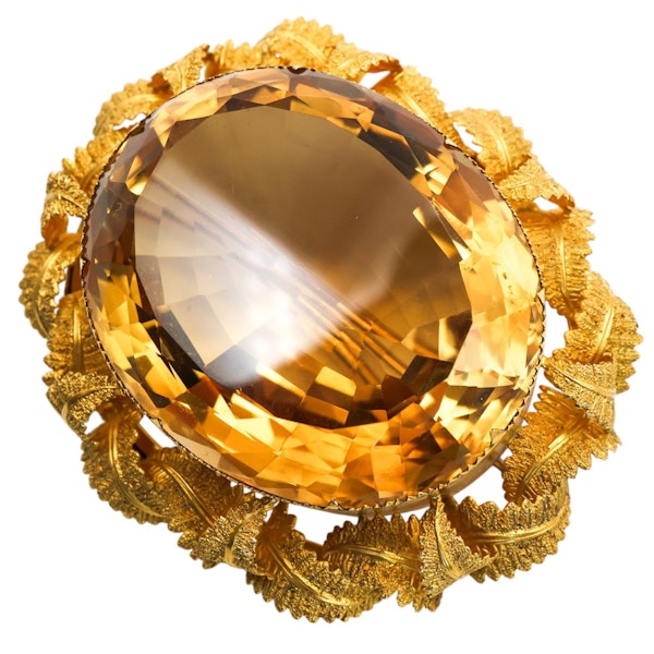 Victorian Citrine and Gold Brooch, Circa 1875 - image 5