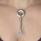 Tom Rucker Satellite Platinum and Aquamarine Brooch/Pendant - Saddingtons Jewellery Stand 375 - image 2