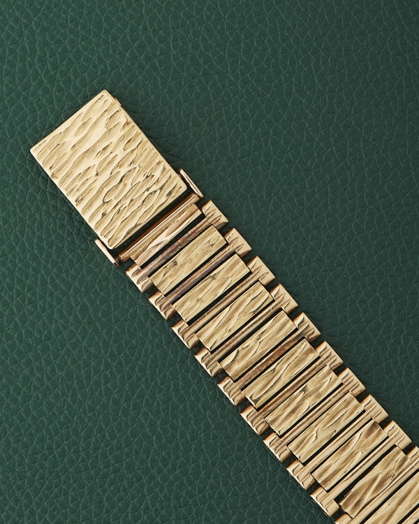 Hamilton 9k Yellow Gold Vintage Dress Watch 9k Bark Bracelet - image 12