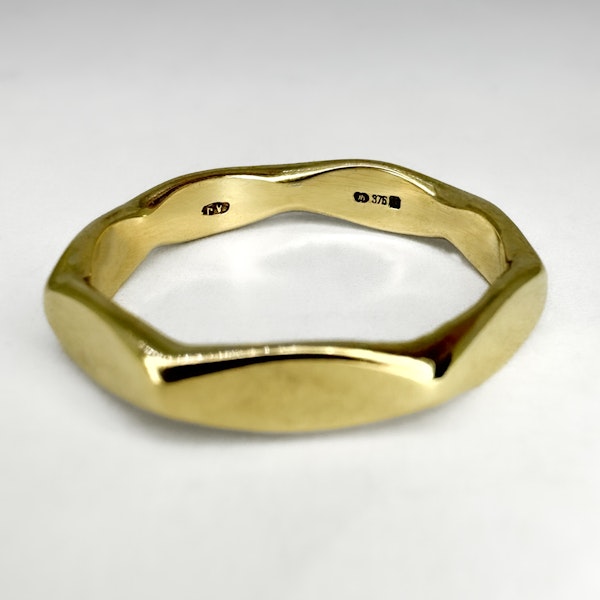 Gold Angled Band Stacking Ring - Saddingtons Jewellery Stand 375 - image 3