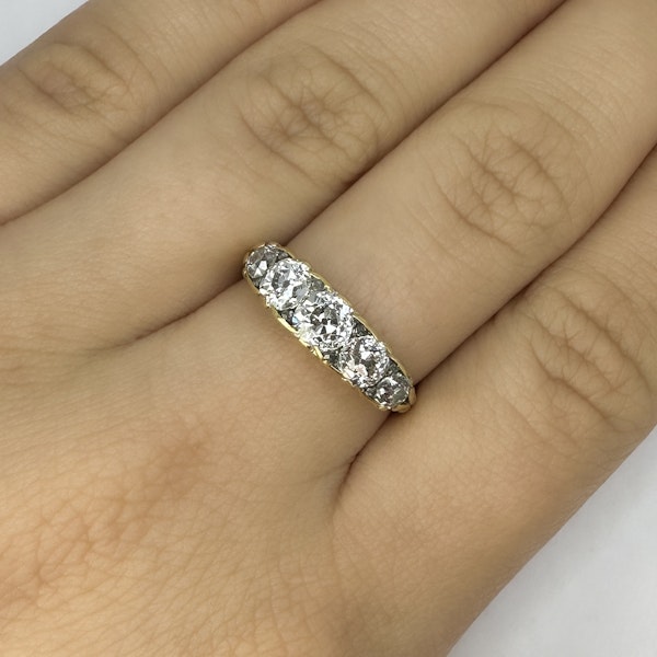 Antique 5 Stone Old Cut Diamond Ring - Saddingtons Jewellery Stand 375 - image 4
