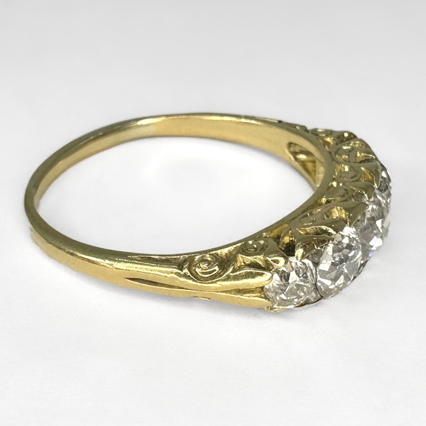 Antique 5 Stone Old Cut Diamond Ring - Saddingtons Jewellery Stand 375 - image 2