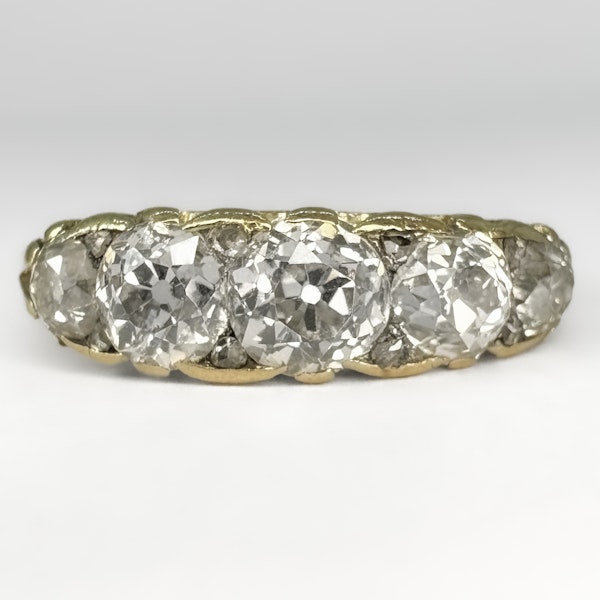 Antique 5 Stone Old Cut Diamond Ring - Saddingtons Jewellery Stand 375 - image 1