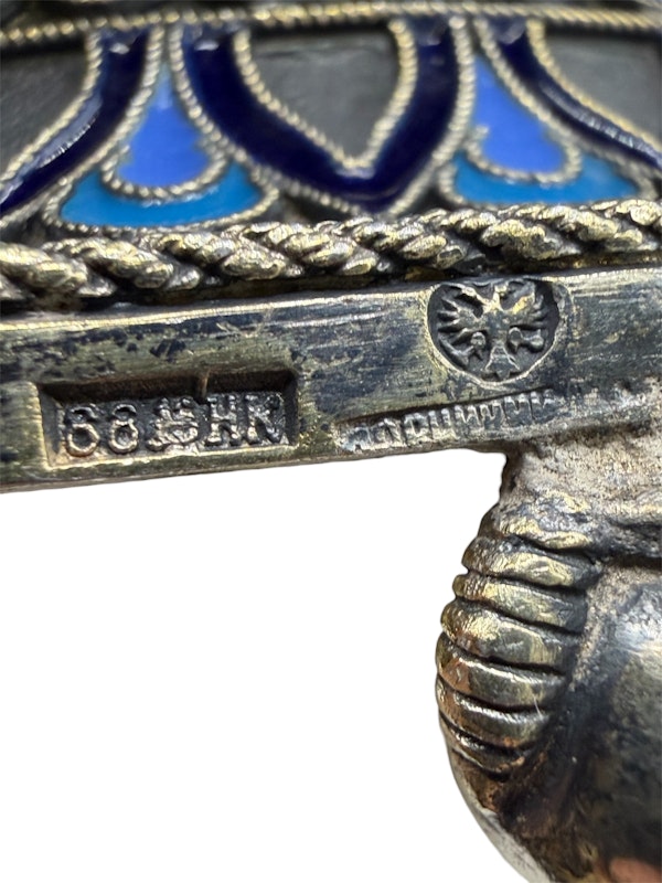 Russian silver cloisonné enamel vase, Moscow, c.1890 by Ovchinnikov. - image 7