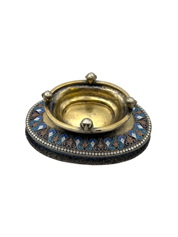 Russian silver cloisonné enamel vase, Moscow, c.1890 by Ovchinnikov. - image 6