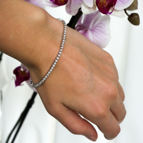 Modern Diamond and Platinum Line Bracelet 1.92ct - image 7