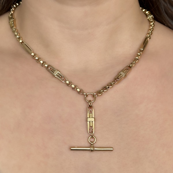 Edwardian Fancy Albert Neckchain - Saddingtons Jewellery Stand 375 - image 1