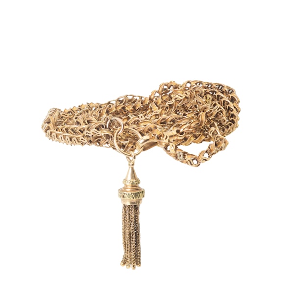 Victorian 15ct Gold Tassel Muff Chain - image 2