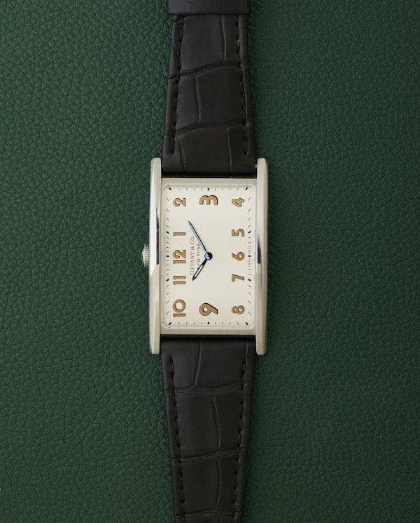 Tiffany & Co. New York East West Drivers Silver Art Deco Watch Boxed - image 1