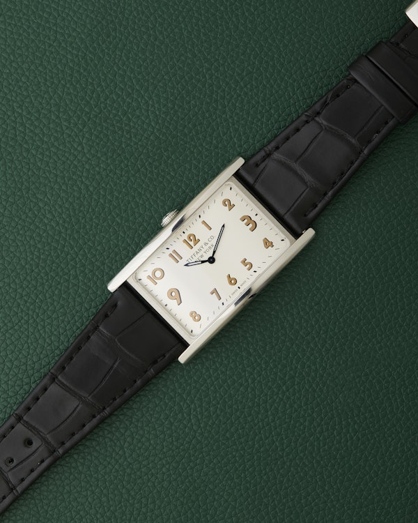 Tiffany & Co. New York East West Drivers Silver Art Deco Watch Boxed - image 3