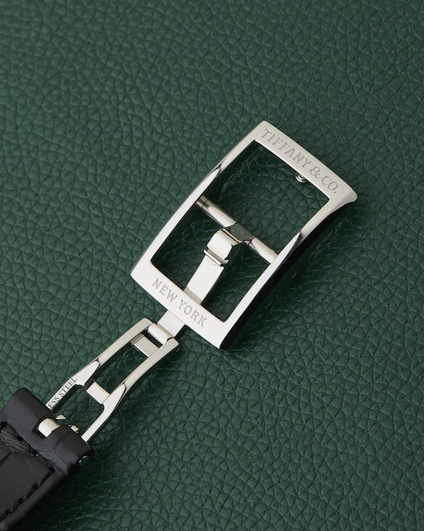 Tiffany & Co. New York East West Drivers Silver Art Deco Watch Boxed - image 9