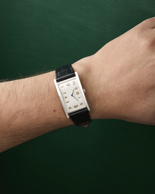 Tiffany & Co. New York East West Drivers Silver Art Deco Watch Boxed - image 11