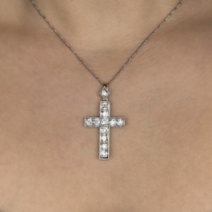 Antique Victorian Diamond Cross Pendant - Saddingtons Jewellery Stand 375