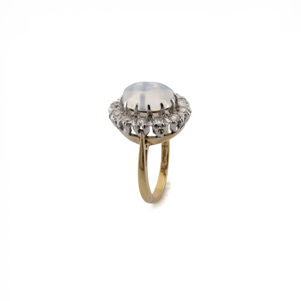 18ct Moonstone and Diamond Cluster Ring - image 3