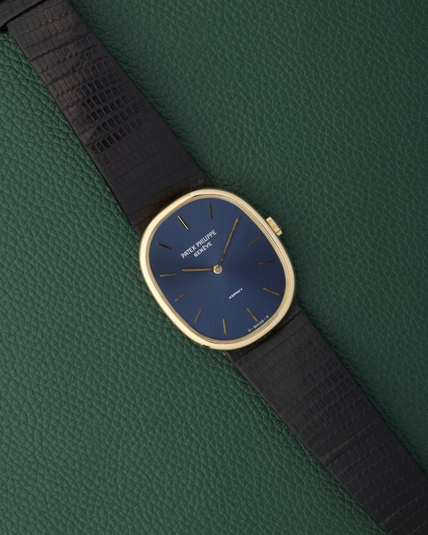 Patek Philippe Ref.3848 Ellipse Asprey 18k Blue Sunburst Dial - image 2