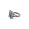 Platinum Large Square Aquamarine and Diamond Ring - image 2