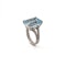 Platinum Large Square Aquamarine and Diamond Ring - image 3