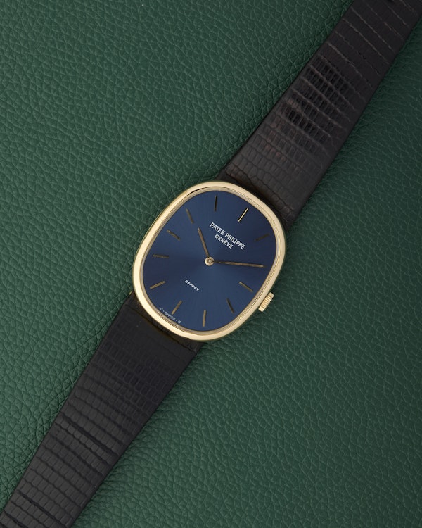 Patek Philippe Ref.3848 Ellipse Asprey 18k Blue Sunburst Dial - image 3