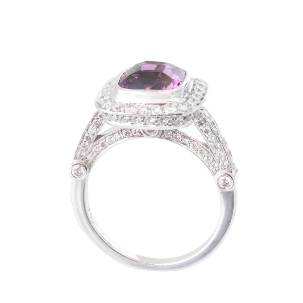 Pink Sapphire & Diamond Dress Ring in 18ct Gold - image 2
