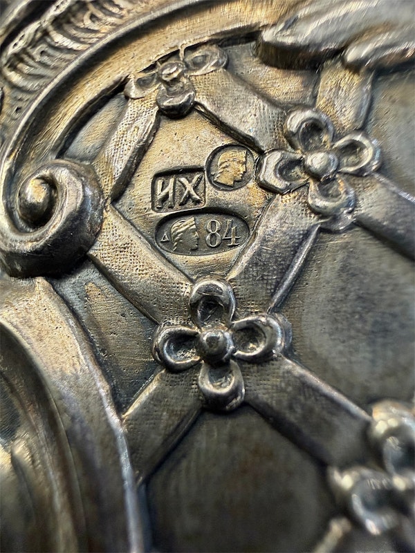 Russian silver and cut glass vase, Moscow c.1910 by Khlebnikov. - image 6