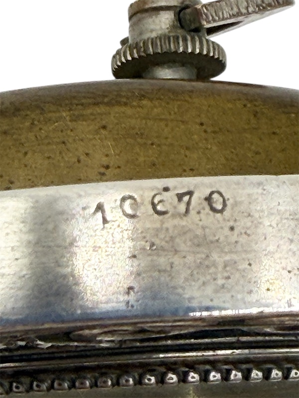 19th century French silver and guilloche enamel desk clock with bell pushes. - image 6