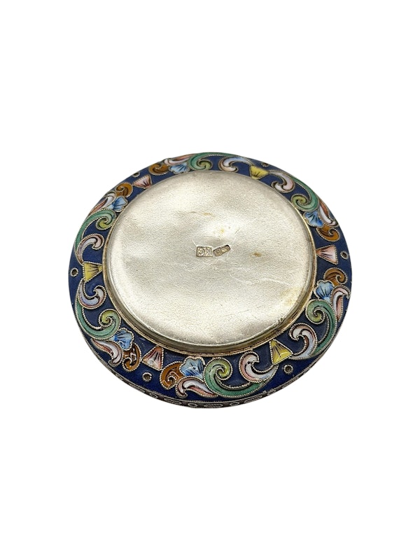 Russian silver gilt and cloisonné enamel salt, Moscow, c.1910 by Konstantin Skvortsov. - image 5