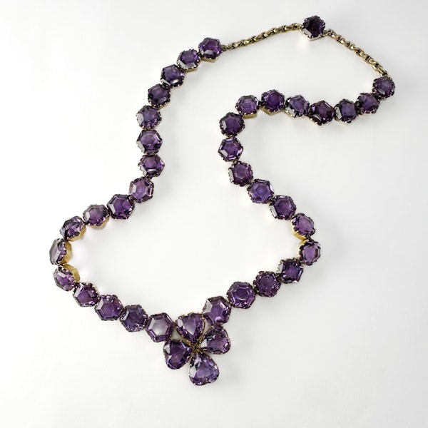 Antique Victorian Amethyst Necklace - Saddingtons Jewellery Stand 375 - image 3