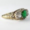 Antique Emerald Diamond 3 Stone Ring - Saddingtons Jewellery Stand 375 - image 2